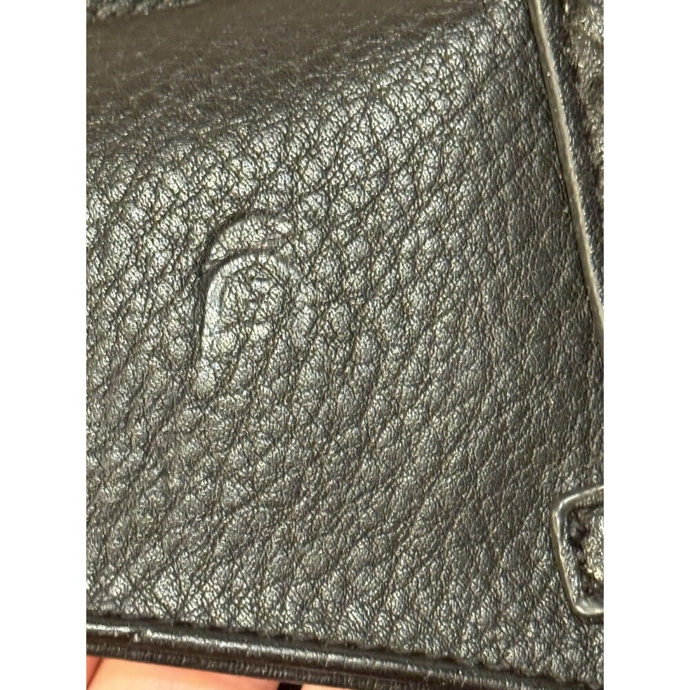 Lucky Brand Black Leather Pebbles Crossbody Bag Foldover Wallet Purse Distressed - Picture 13 of 16